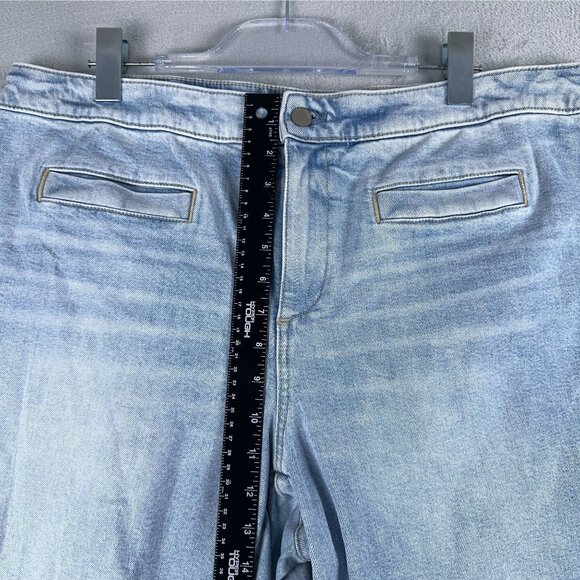 Talbots Wide Leg Jeans Crop Womens Size 16W High Rise Rhodes Wash Denim Blue - Picture 9 of 13